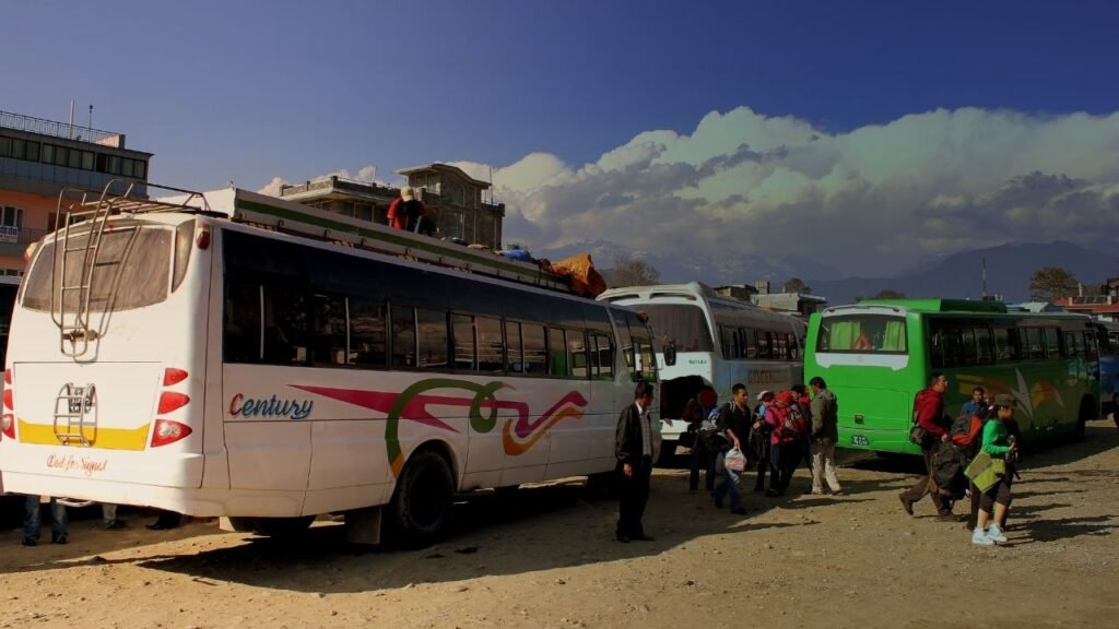 Drive Distance from Kathmandu to Pokhara in Local Bus
